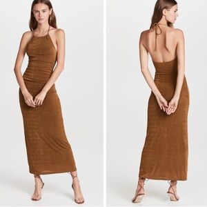Significant Other Size 2 Bronze Texas Halter Maxi Body con Dress